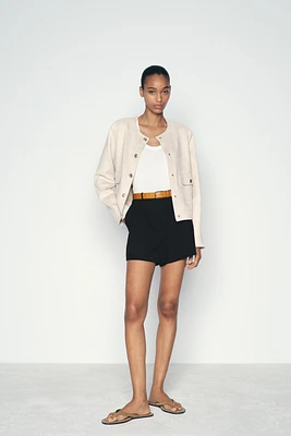 FAUX SUEDE SHORT JACKET