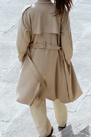 FAUX SUEDE TRENCH COAT