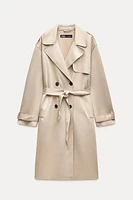 FAUX SUEDE TRENCH COAT