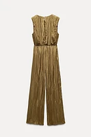 BUCKLE SATIN EFFECT JUMPSUIT