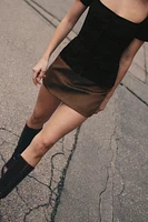 FAUX SUEDE SKORT