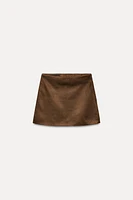 FAUX SUEDE SKORT