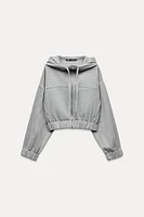 HOODED CROP SOFT SWEATSHIRT