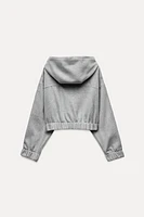 HOODED CROP SOFT SWEATSHIRT