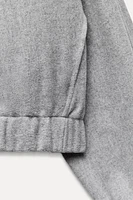 HOODED CROP SOFT SWEATSHIRT