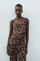 ANIMAL PRINT LINGERIE-STYLE TOP