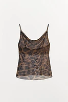 ANIMAL PRINT LINGERIE-STYLE TOP