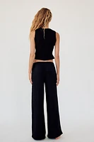 TEXTURED STRAIGHT LEG PANTS