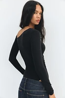 RUCHED ASYMMETRIC SOFT BODYSUIT