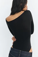 RUCHED ASYMMETRIC SOFT BODYSUIT