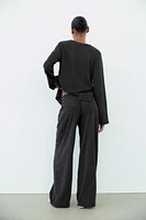 TEXTURED STRAIGHT LEG PANTS