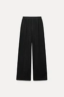 TEXTURED STRAIGHT LEG PANTS