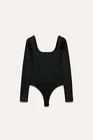 SQUARE NECK POLYAMIDE BODYSUIT