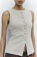 BUTTONED SOFT VEST TOP