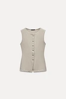 BUTTONED SOFT VEST TOP