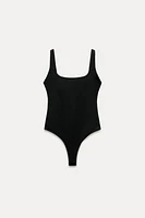 SQUARE NECK POLYAMIDE BODYSUIT