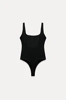 SQUARE NECK POLYAMIDE BODYSUIT