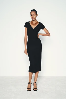 RIBBED MIDI DRESS