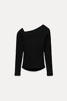 TEXTURED ASYMMETRIC TOP