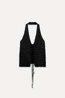 TEXTURED HALTER TOP