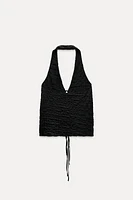 TEXTURED HALTER TOP