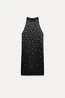 SEAMLESS JEWEL HALTER DRESS