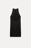 SEAMLESS JEWEL HALTER DRESS