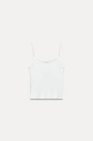 SEAMLESS RIB BOW CROP TOP