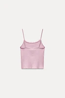 SEAMLESS RIB BOW CROP TOP