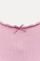 SEAMLESS RIB BOW CROP TOP