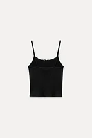 SEAMLESS RIB BOW CROP TOP