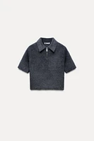 FAUX FUR POLO SHIRT