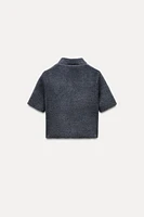 FAUX FUR POLO SHIRT