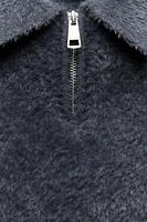 FAUX FUR POLO SHIRT