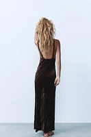 VELVET LACE MIDI DRESS