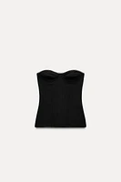 POLYAMIDE TULLE CONTOUR BANDEAU TOP