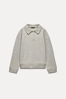 SOFT POLO COLLAR SWEATSHIRT