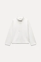 HIGH COLLAR CREPE SWEATSHIRT