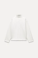 HIGH COLLAR CREPE SWEATSHIRT