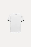 CONTRAST TRIM T-SHIRT