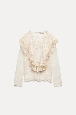 RUFFLED LACE BLOUSE ZW COLLECTION