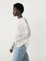 Semi-sheer lace blouse