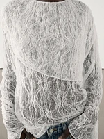 Semi-sheer lace blouse