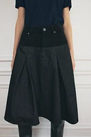 DENIM COMBINATION SKIRT ZW COLLECTION