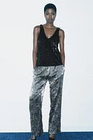 SEQUIN STRAPPY TOP ZW COLLECTION