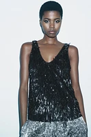 SEQUIN STRAPPY TOP ZW COLLECTION