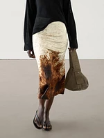 Abstract print midi skirt