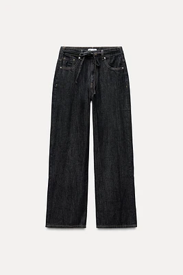 TRF DRAWSTRING DENIM PANTS