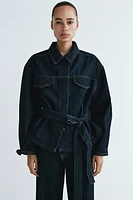 BELTED TRF DENIM JACKET