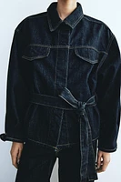 BELTED TRF DENIM JACKET